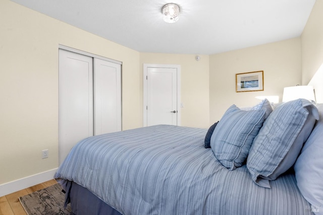 8017 Washington Ave, Sebastopol, CA 95472 - bedroom with wood finished floors, a closet, and baseboards