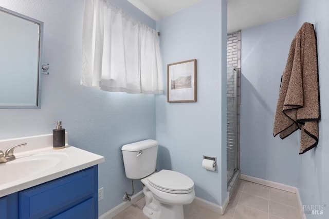2835 Owens St, Fairfield, CA 94534 - full bath with toilet, tile patterned floors, vanity, a shower, and baseboards
