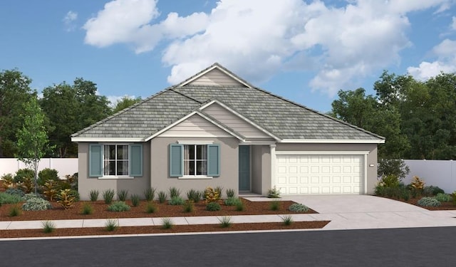 3000 Comet Dr, Roseville, CA 95747 - single story home with concrete driveway, fence, an attached garage, and stucco siding