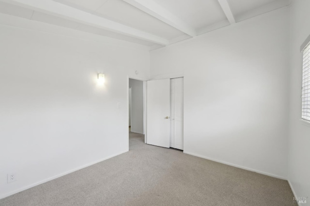 2889 Keller Ct, Napa, CA 94558 - spare room featuring beam ceiling, carpet floors, and baseboards
