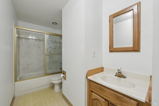 2889 Keller Ct, Napa, CA 94558 - full bath featuring toilet, vanity, tile patterned floors, and combined bath / shower with glass door
