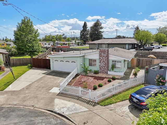 2889 Keller Ct, Napa, CA 94558 - view of front of house featuring a fenced front yard, driveway, and a garage