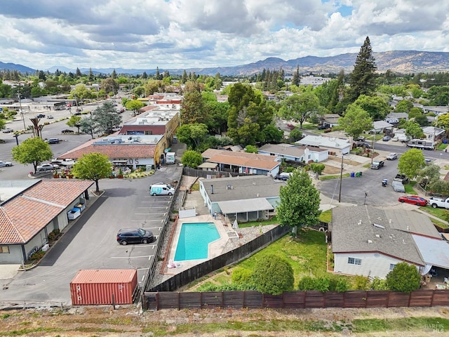 2889 Keller Ct, Napa, CA 94558 - aerial perspective of suburban area with a pool area and a mountain backdrop