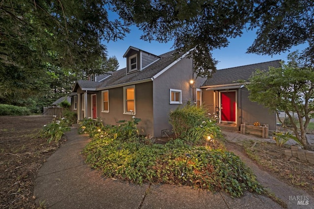 2951 Thorn Rd, Sebastopol, CA 95472 - view of front of house with stucco siding and a shingled roof