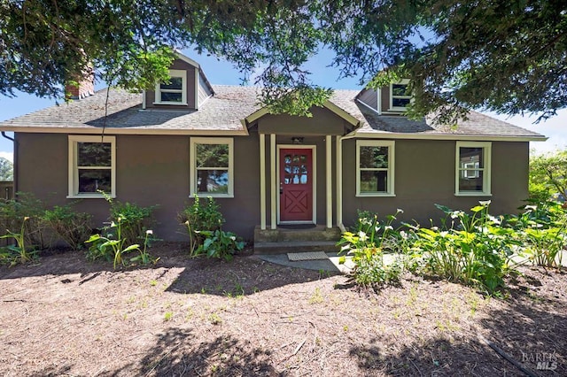 2951 Thorn Rd, Sebastopol, CA 95472 - view of front facade featuring stucco siding, a chimney, and roof with shingles
