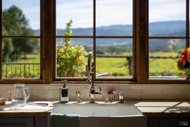 7035 Silverado Trl, Napa, CA 94558 - kitchen featuring a sink and backsplash
