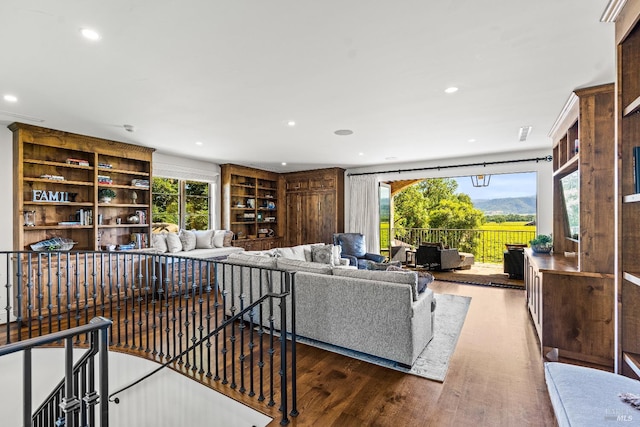 7035 Silverado Trl, Napa, CA 94558 - living area featuring wood finished floors and recessed lighting