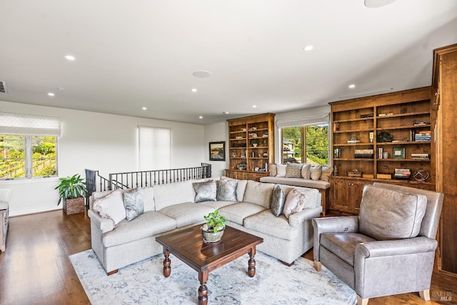 7035 Silverado Trl, Napa, CA 94558 - living room with wood finished floors, plenty of natural light, recessed lighting, and baseboards