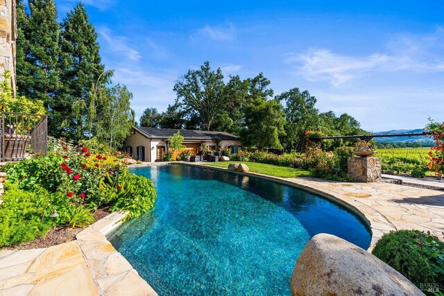 7035 Silverado Trl, Napa, CA 94558 - outdoor pool featuring a patio and fence