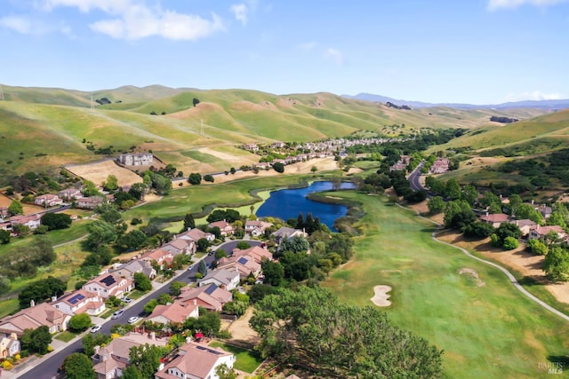 1261 Landmark Dr, Vallejo, CA 94591 - aerial view of property's location with nearby suburban area, a water and mountain view, and a golf course