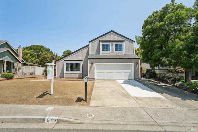 543 Sandy Way, Benicia, CA 94510 - view of front of property with driveway, a garage, and a shingled roof