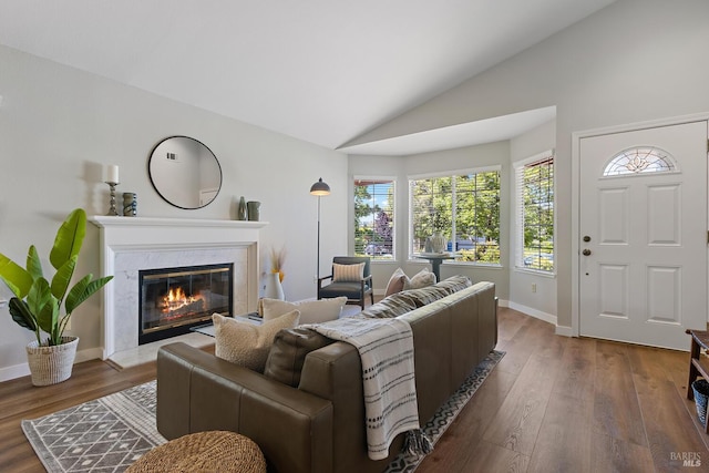 358 Paddlewheel Dr, Vallejo, CA 94591 - living room with vaulted ceiling, healthy amount of natural light, wood finished floors, and a fireplace