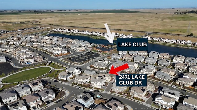 2471 Lake Club Dr, Fairfield, CA 94533 - aerial overview of property's location featuring nearby suburban area and a nearby body of water