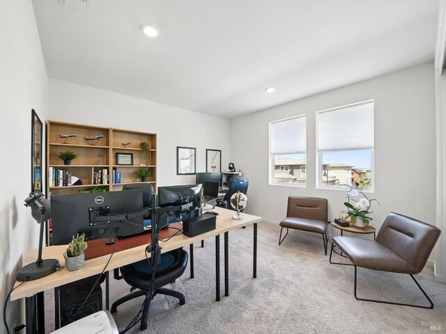 2471 Lake Club Dr, Fairfield, CA 94533 - home office with carpet flooring and recessed lighting