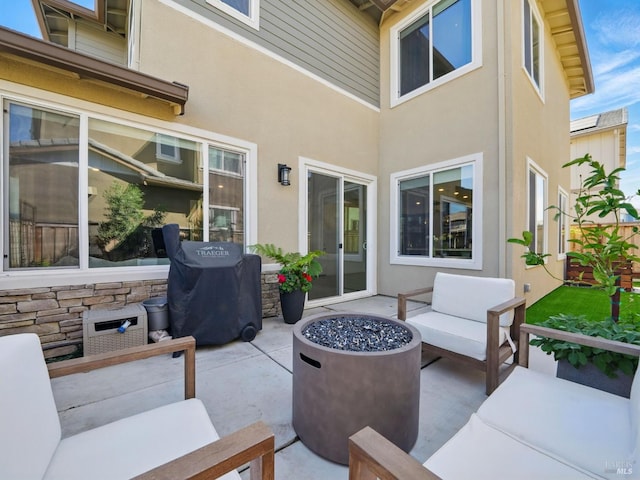 2471 Lake Club Dr, Fairfield, CA 94533 - view of patio / terrace featuring an outdoor living space with a fire pit and area for grilling