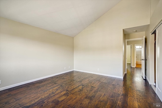 149 Countryview Ct, Vallejo, CA 94591 - unfurnished room featuring dark wood finished floors, baseboards, and high vaulted ceiling
