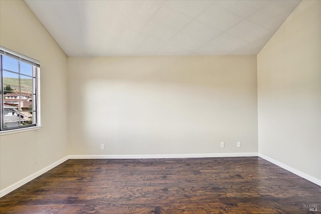 149 Countryview Ct, Vallejo, CA 94591 - unfurnished room with dark wood-style flooring, baseboards, and vaulted ceiling