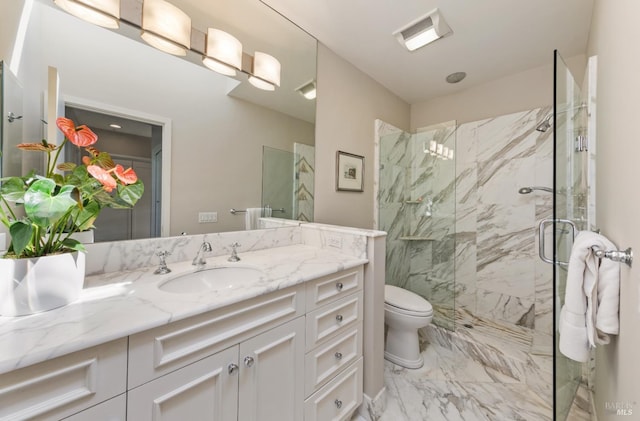 1910 Mar W St, Tiburon, CA 94920 - full bath featuring marble finish floors, a marble finish shower, vanity, and toilet