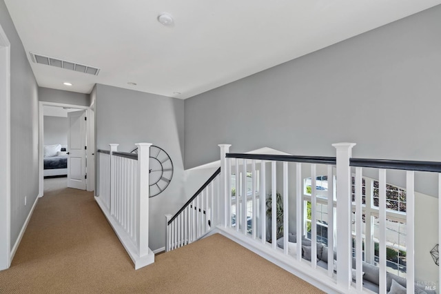 2817 Windmill Dr, Santa Rosa, CA 95403 - hallway with an upstairs landing, carpet floors, and baseboards