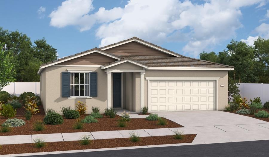 6296 Grazing Ranch Rd, Roseville, CA 95747 - ranch-style house featuring driveway, fence, a garage, stucco siding, and a tiled roof