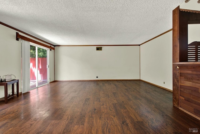 970 El Camino Ave Unit 3, Vacaville, CA 95688 - unfurnished living room with ornamental molding, a textured ceiling, wood finished floors, and baseboards