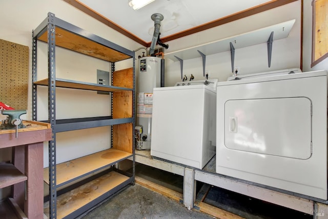 970 El Camino Ave Unit 3, Vacaville, CA 95688 - laundry area with water heater and washing machine and clothes dryer