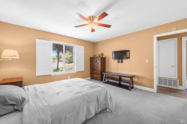 2648 Nut Tree Rd, Vacaville, CA 95687 - bedroom with baseboards, carpet flooring, and a ceiling fan