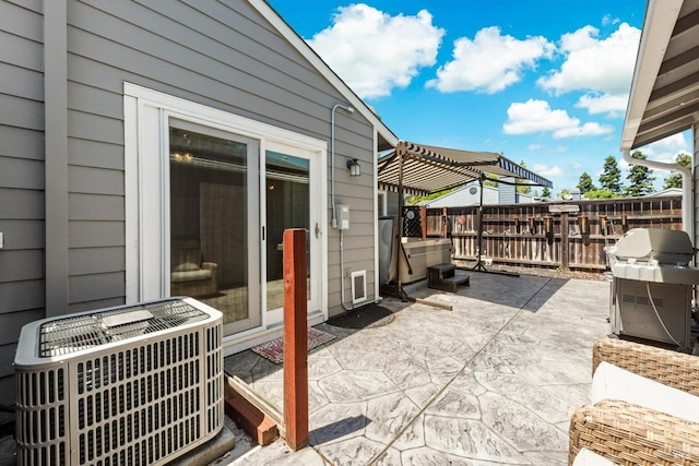 2648 Nut Tree Rd, Vacaville, CA 95687 - view of patio / terrace with grilling area, cooling unit, fence, and a pergola