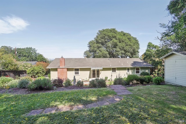 1400 High School Rd, Sebastopol, CA 95472 - back of property featuring a yard and a chimney