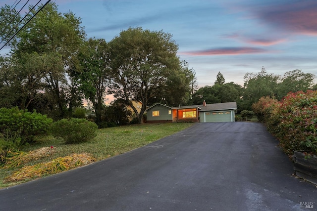1400 High School Rd, Sebastopol, CA 95472 - view of front of property featuring an attached garage, driveway, and a front lawn