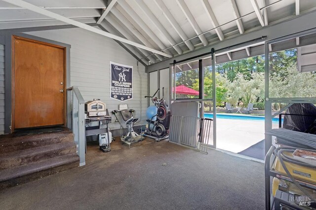 7293 Occidental Rd, Sebastopol, CA 95472 - garage with an outdoor pool