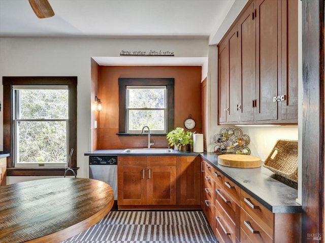 1011 Georgia St, Vallejo, CA 94590 - kitchen with a sink, dishwasher, dark countertops, and plenty of natural light