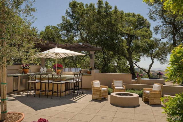 17256 7th St E, Sonoma, CA 95476 - view of patio with a fire pit