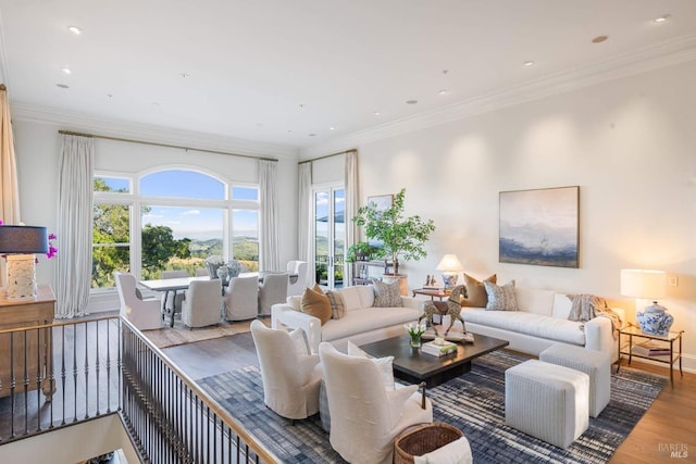 17256 7th St E, Sonoma, CA 95476 - living room with wood finished floors, crown molding, and baseboards