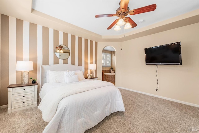 201 Red Pheasant Dr, Vacaville, CA 95687 - bedroom featuring light colored carpet, baseboards, and a ceiling fan