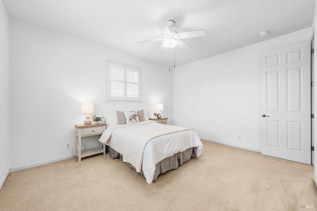 201 Red Pheasant Dr, Vacaville, CA 95687 - bedroom with light carpet, baseboards, and ceiling fan