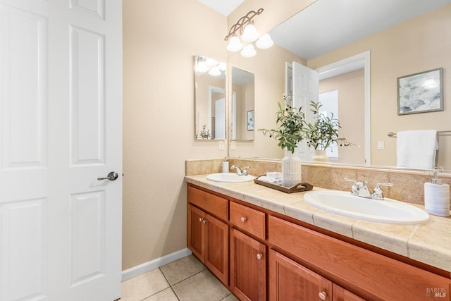201 Red Pheasant Dr, Vacaville, CA 95687 - full bathroom with tile patterned floors and double vanity