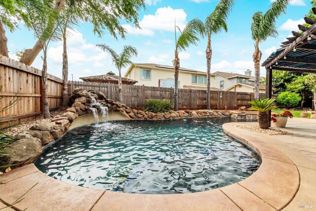 201 Red Pheasant Dr, Vacaville, CA 95687 - view of swimming pool featuring a fenced backyard and a pergola