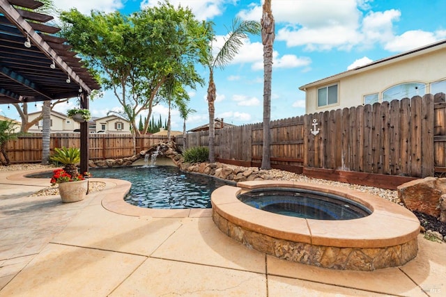 201 Red Pheasant Dr, Vacaville, CA 95687 - view of pool with a patio area, a fenced backyard, and an in-ground hot tub