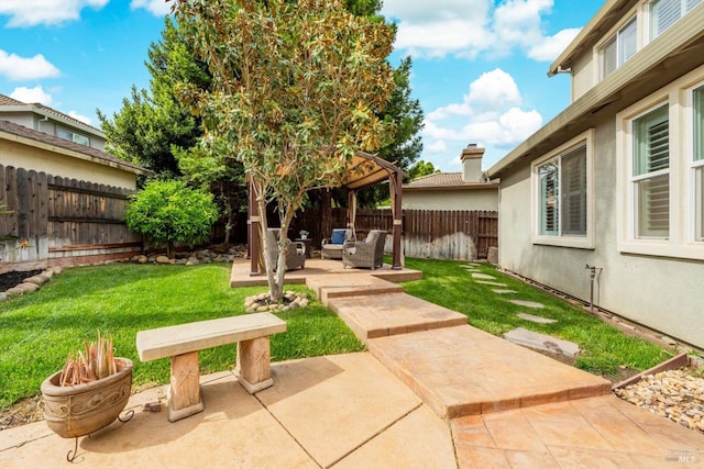 201 Red Pheasant Dr, Vacaville, CA 95687 - view of yard with an outdoor hangout area, a patio area, and a gazebo