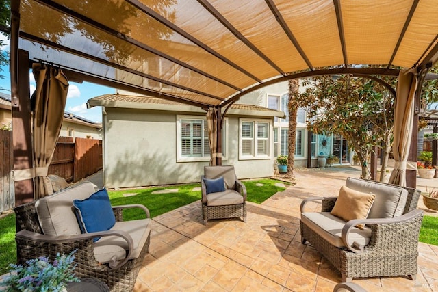 201 Red Pheasant Dr, Vacaville, CA 95687 - view of patio / terrace featuring a pergola, fence, and an outdoor hangout area