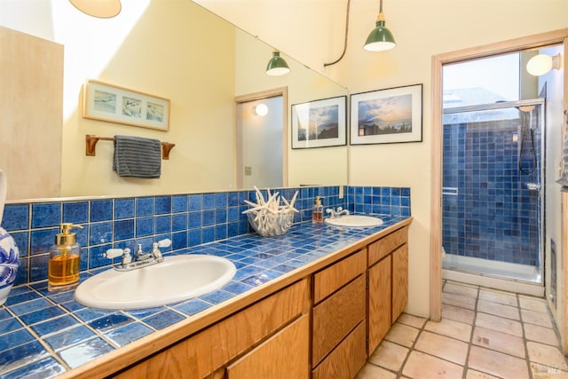 41923 Mizzen Mast, The Sea Ranch, CA 95497 - full bath featuring a shower stall, double vanity, and tile patterned flooring