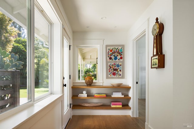 hallway featuring wood finished floors