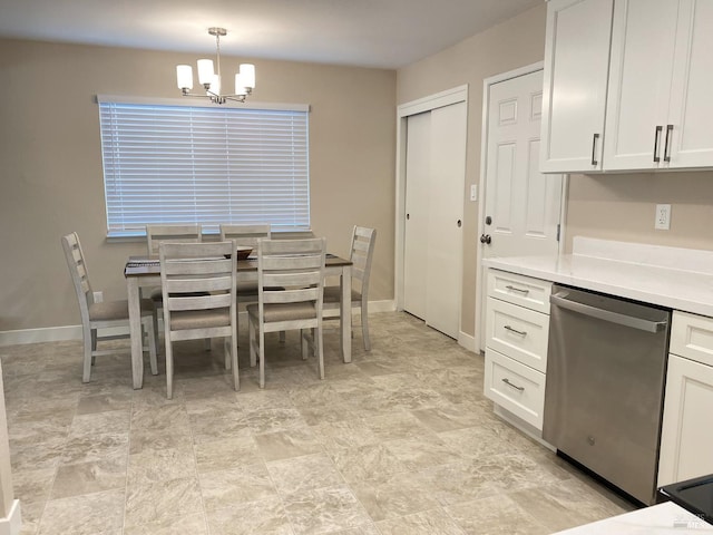 312 Dahlia St, Fairfield, CA 94533 - dining area with a chandelier and baseboards