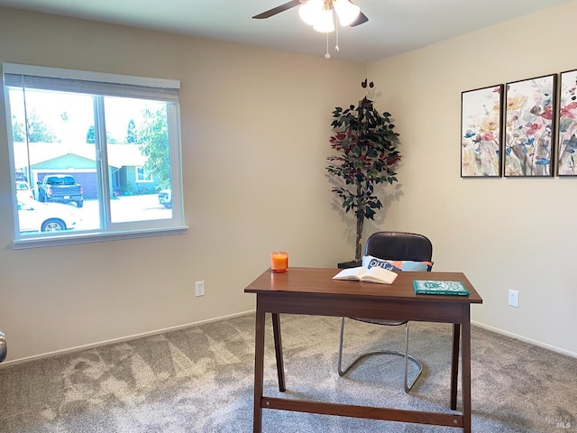 312 Dahlia St, Fairfield, CA 94533 - office space featuring carpet, a ceiling fan, and baseboards