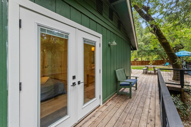 4512 Dry Creek Rd, Napa, CA 94558 - wooden deck featuring french doors and fence
