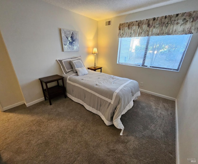 2145 Clearview Cir, Benicia, CA 94510 - bedroom with carpet flooring, baseboards, and a textured ceiling