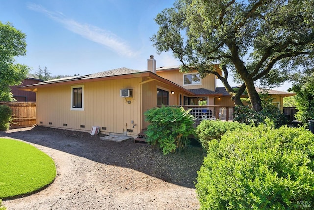 4620 Morris Ct, Santa Rosa, CA 95405 - back of house with crawl space and a chimney