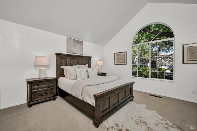 430 Woodley Pl, Santa Rosa, CA 95409 - bedroom featuring carpet, baseboards, and high vaulted ceiling