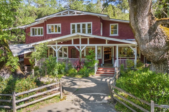 4100 Petrified Forest Rd, Santa Rosa, CA 94515 - view of front facade with covered porch and fence